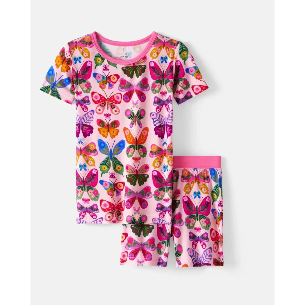 Little Sleepies Flutter Garden Two-Piece Pajama Set 4T NWT